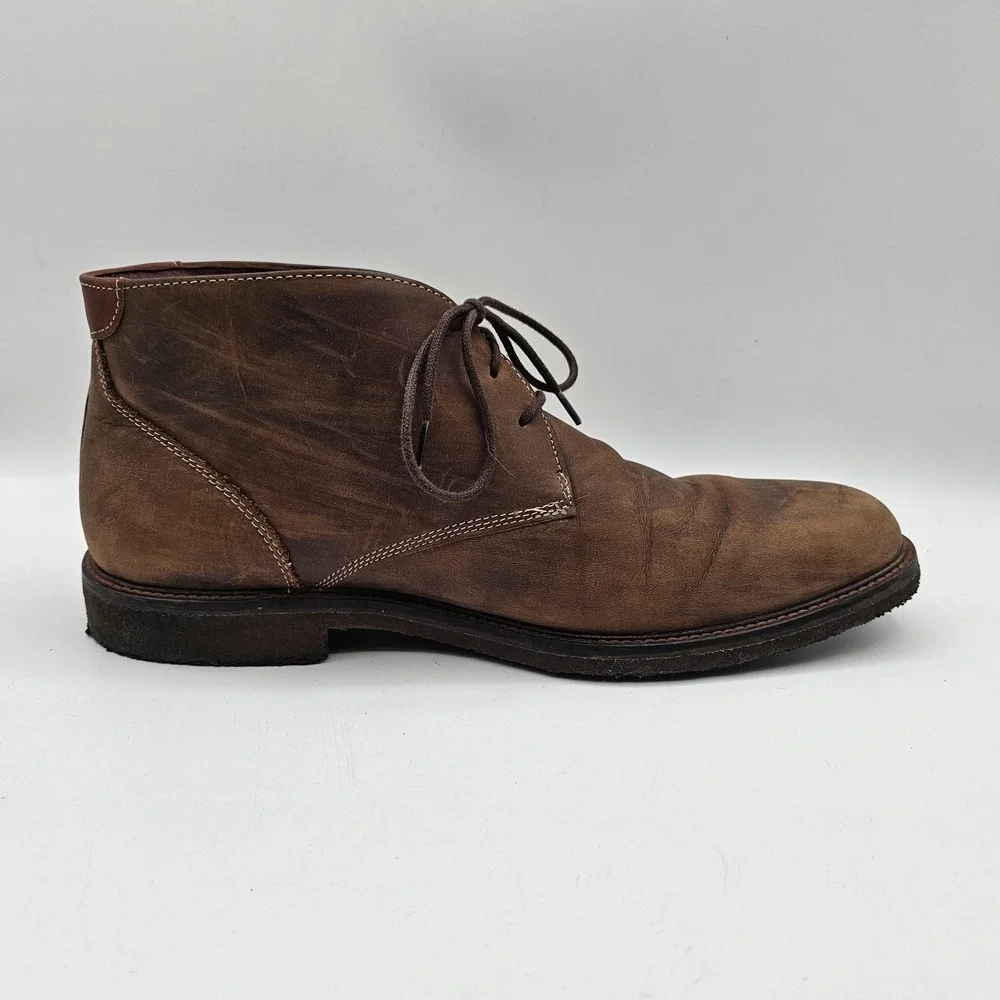 Johnston & Murphy Chukka Boots Mens‎ Size 11.5 Brown Leather Memory Foam 25-1870